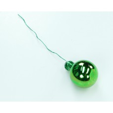 30MM Green Glass Balls With Wire (Lot of 1 Box - 72 Glass Balls Per Box) SALE ITEM